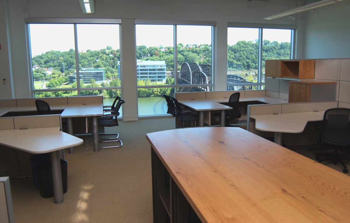 office, cubicles, windows