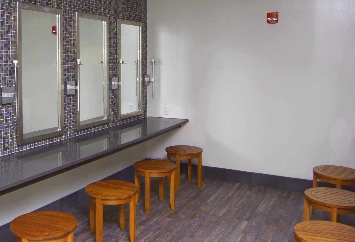 bathroom, mirrors