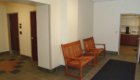 Restrooms and hallway with benches