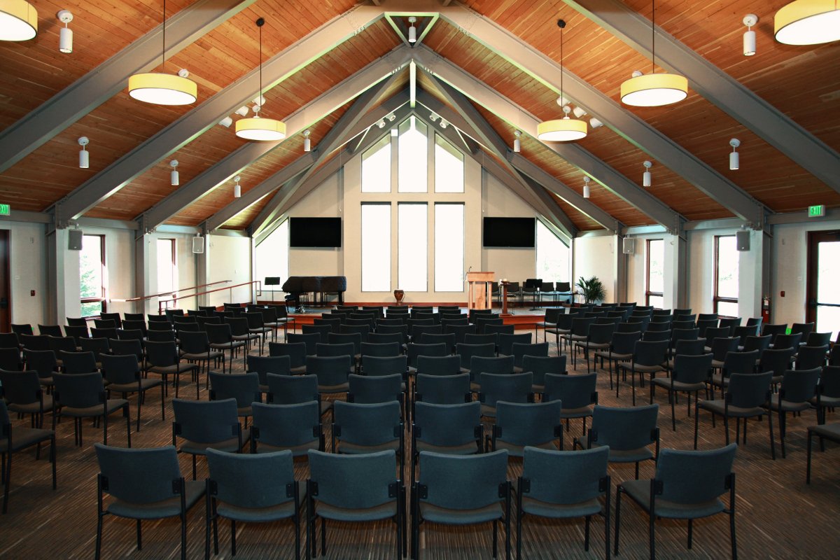 meeting room, chairs, large windows
