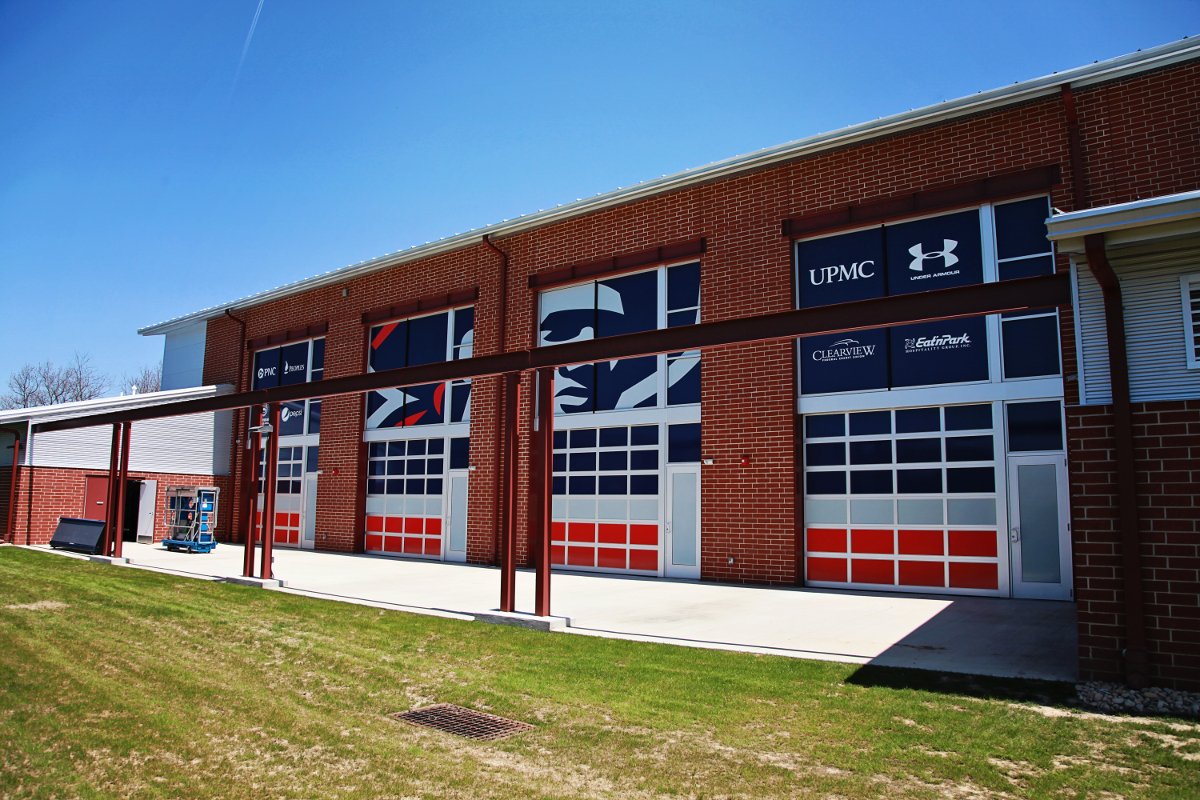 RMU Student Rec Center Garage door side view