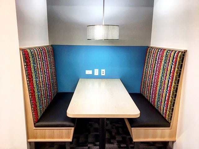collaborative space, booth seating